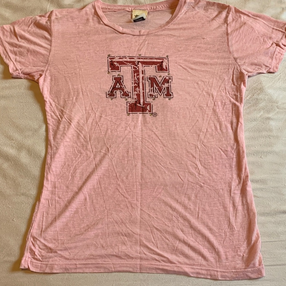 Pink T-Shirt with Texas A&M Logo